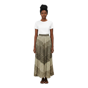 Pleated Fashion Skirt - Black Stripe