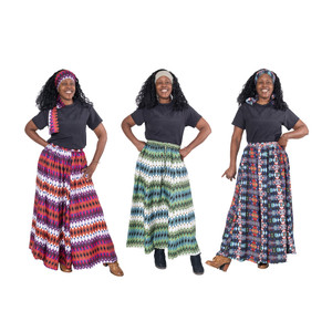 Set of 3 Native Print Flare Skirts - Elastic Waist - ASSORTED