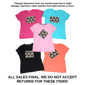 Set of 5 Damaged Colorful African Patch Print T-shirts -  ASSORTED