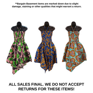 Bargain Set of 3 Ankara Print Smocked Dresses - ASSORTED