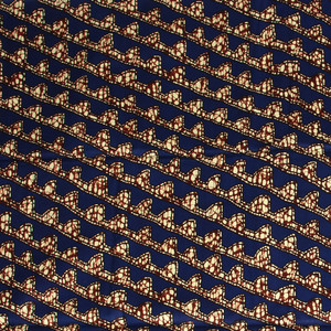 Navy Scrolling Ridge Ankara Print Fabric - 6 Yards