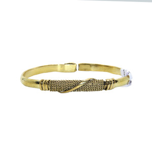 Kenyan Flat Brass Twist Bracelet