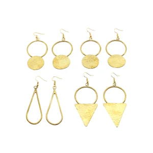 Set of 4 Kenyan Brass Earrings - Set A