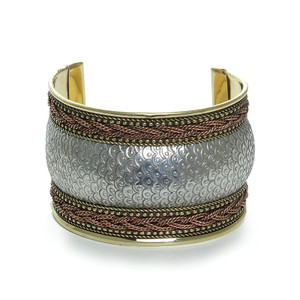 Silver/Brass/Copper 3-Tone Cuff