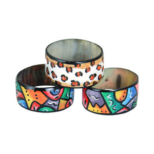 Buy Tribal Painted Cow Horn Bracelet: ASSRTD