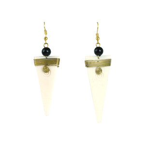 Buy White Bone Swirl Arrowhead Earrings