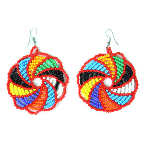 Buy Maasai Bead Pinwheel Earrings
