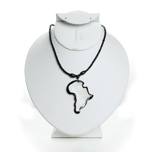 Africa Pendant Necklace: Black Map