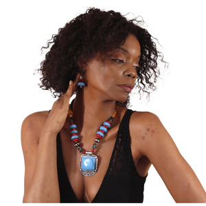 Buy Tribal Turquoise Beaded Necklace Set