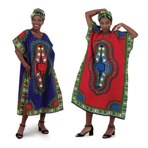 Traditional Print Zipper Kaftan