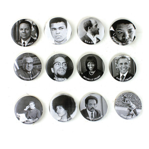 Set Of 12 Black Pride Buttons