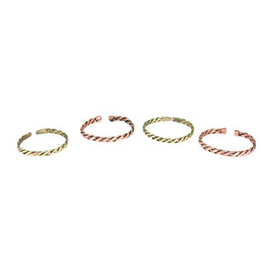 Set Of 4 Copper & Brass Twist Bracelets