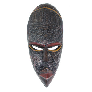 Ghana Fang Mask Metal/Wood - Over-Sized