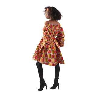 Zebra Ruffle Ankara Dress