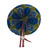 Blue/Olive Circle Print Folding Fan