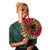 Buy Traditional Burgundy Leather Folding Fan
