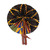 Black/Blue Kente Leather Folding Fan