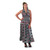 Sleeveless African Print Dress: Bk/Wt/Rd
