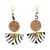 Wood & Painted Bone Earrings