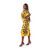 African-Made Yellow Peacock Dress