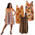 Set Of 4 Kente & Print Short Dresses