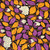Orange Purple Leaf Fabric
