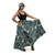 African Print Long Skirt - Turq/Yellow