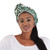 African Headwrap: Green Flowers