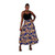 African Print Wrap Skirt - Brown/Blue