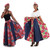 Long African Print & Denim Skirt