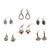 Set Of 6 Tuareg Silver Earrings