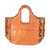 African Print Accent Leather Handbag