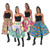 Set Of 4 Floral Print Short Skirts