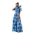 Blue Swirl Print Infinity Wrap Palazzo Jumpsuit