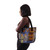 Padded Leather-Bottom African Print Bag