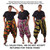 Bargain Set of 3 Drawstring Drop-crotch Pants - ASSORTED