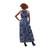 Long Zip Neck Royal Ankara Print Dress