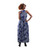 Long Zip Neck Royal Ankara Print Dress