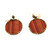 Large Mud Cloth & Shell Earrings - Orange Stripe