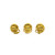 Set of 3 Glass Bead Brass Rings - ASSORTED