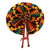 Black/Red/Green/Orange Kente Folding Leather Fan