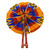 Reversible Kente Folding Leather Fan