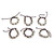 Set of 6 Brown Braided String & Cowrie Shell Bracelets