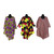 Bargain Set of 3 Ankara Print Long-sleeve Umbrella Dresses - ASSORTED