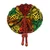 African Sunrise Folding Leather Fan