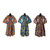 Bargain set of 3 Ankara Print Flare-Sleeve Stretch Top Dresses - ASSORTED