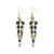 Kenyan Bead, Brass and Bone Long Triangle Earrings