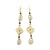 Double Cowrie Brass & Bead Drop Earrings