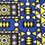 African Print Blue/White/Yellow Fabric 6