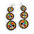 Maasai 3-Circle Earrings: Bk+Wt Multi